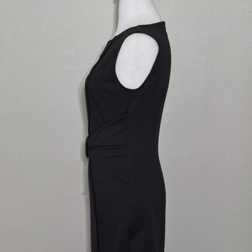 VFSHOW Women’s Black Notch Neck Bow Waist Sheath Dress Size Small - Picture 5 of 10